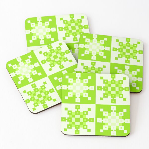 Item preview, Spring Green Pixel Snowflakes designed and sold by rin3d .