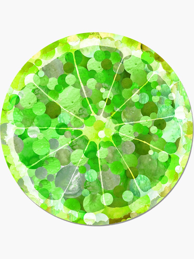 "Lime Slice Green Fruit Art by Sharon Cummings" Sticker for Sale by