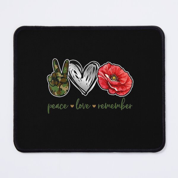 Artikelvorschau, Peace Love Remember Red Poppy Flower Soldier Veteran Day entworfen und verkauft von perkinshancock.