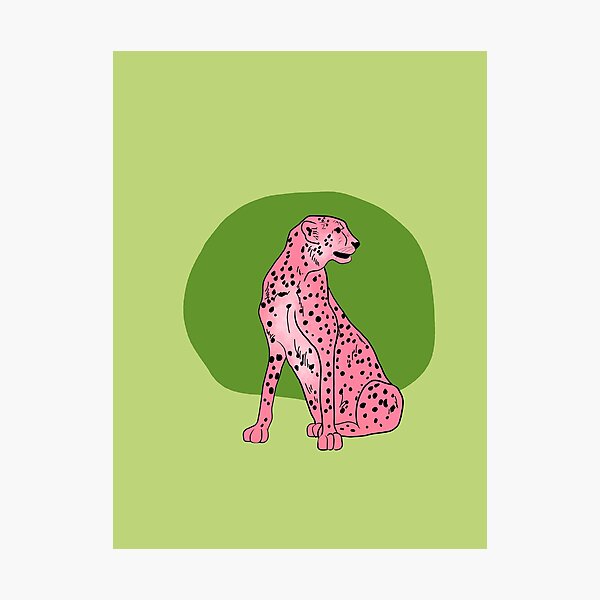 Aperçu de l'œuvre Le plus rapide, édition rose, design guépard créée et vendue par Flo Art Studio.