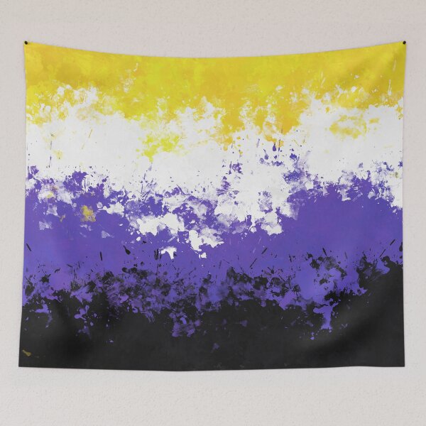 Item preview, Non-Binary Paint Splatter Pride Flag designed and sold by Quinn-Draws.