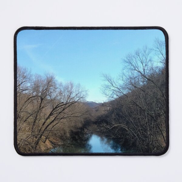 Item preview, Guyandotte River in West Virginia, Wooded River Landscape with Blue Sky designed and sold by PrettyLittlePic.