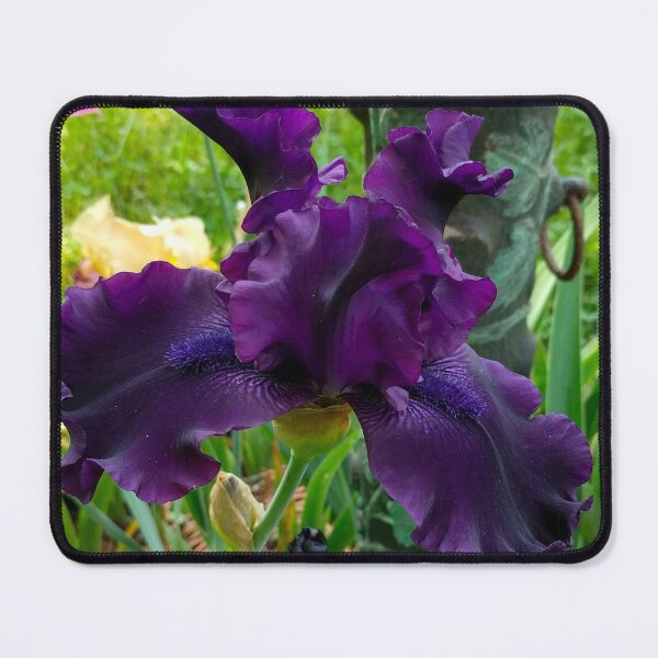 Item preview, Dark Purple Daylily with Antique Ornate Horse Hitching Post, Lily, Lilies designed and sold by PrettyLittlePic.