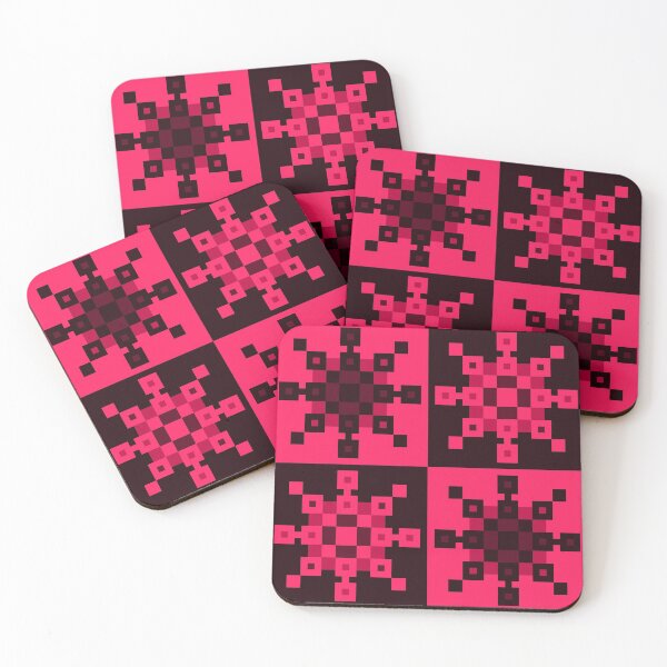 Item preview, Dark Red Pixel Snowflakes designed and sold by rin3d .