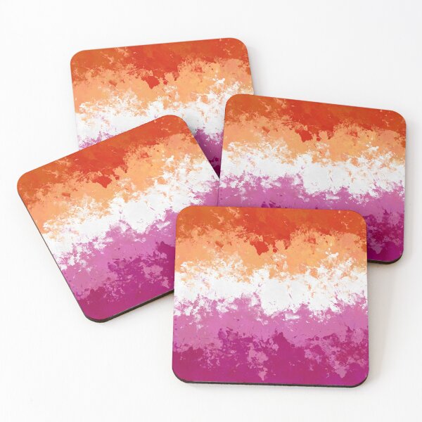 Item preview, Lesbian Paint Splatter Pride Flag designed and sold by Quinn-Draws.