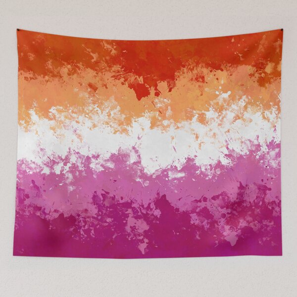 Item preview, Lesbian Paint Splatter Pride Flag designed and sold by Quinn-Draws.
