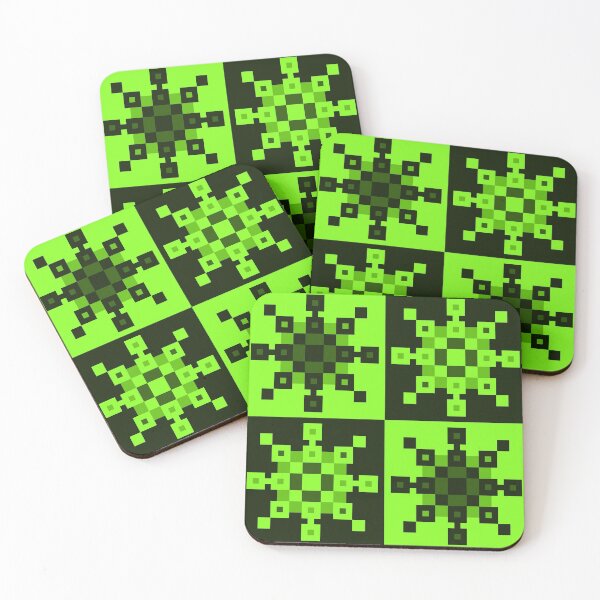 Item preview, Dark Green Pixel Snowflakes designed and sold by rin3d .