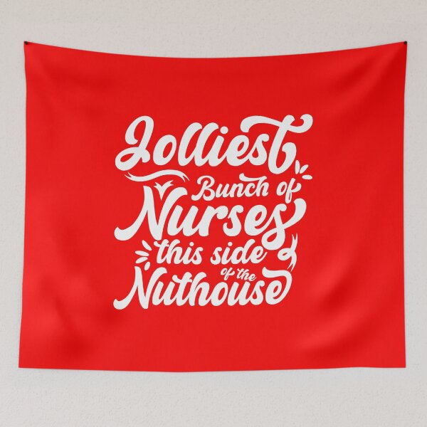 Item preview, Jolliest Bunch of Nurses this side of the Nut House, Nurse Christmas, Nurse Christmas Shirt, merry Christmas, matching nurse Christmas designed and sold by Unicorny-Design.