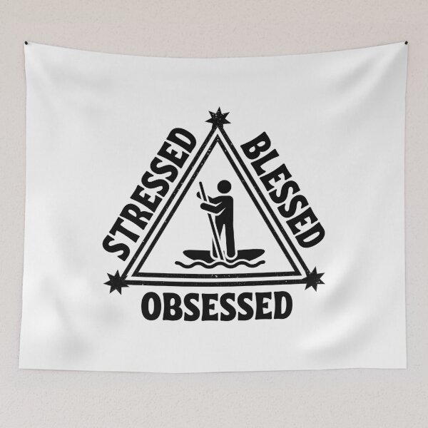 Item preview, Paddleboarding: Stressed. Blessed. Obsessed. designed and sold by TheGreenGoat.