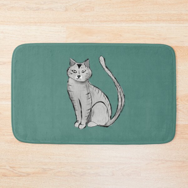 Item preview, Grey Cat on Teal designed and sold by susycosta.