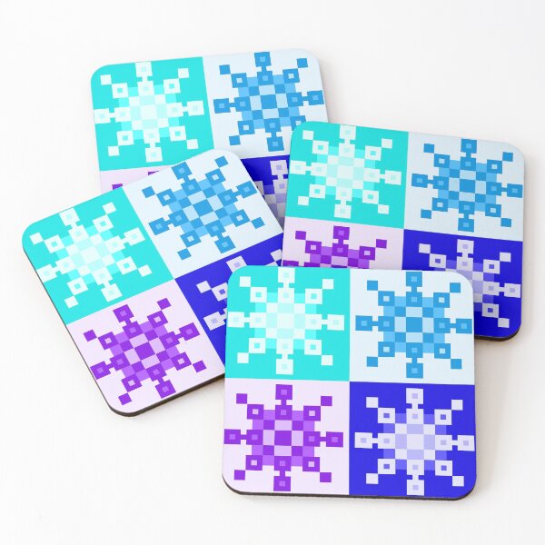 Item preview, Cool Colors Pixel Snowflakes designed and sold by rin3d .