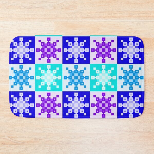 Item preview, Cool Colors Pixel Snowflakes designed and sold by rin3d .