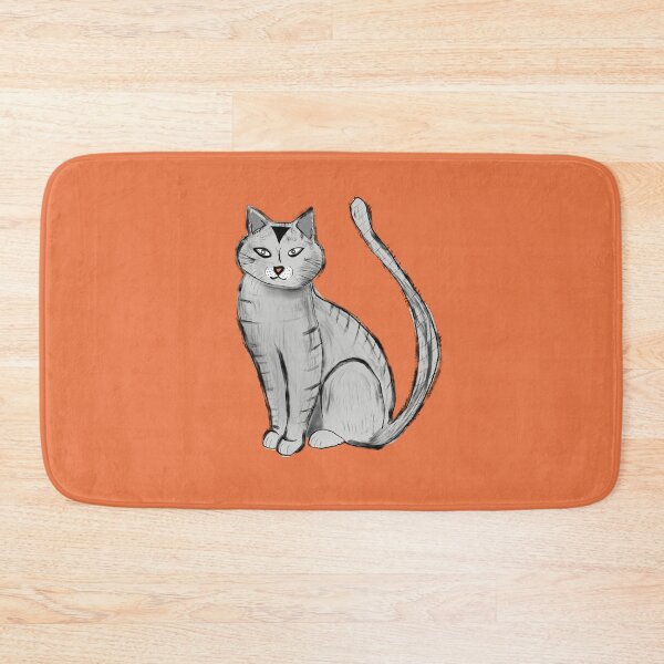 Item preview, Grey Cat on Orange designed and sold by susycosta.