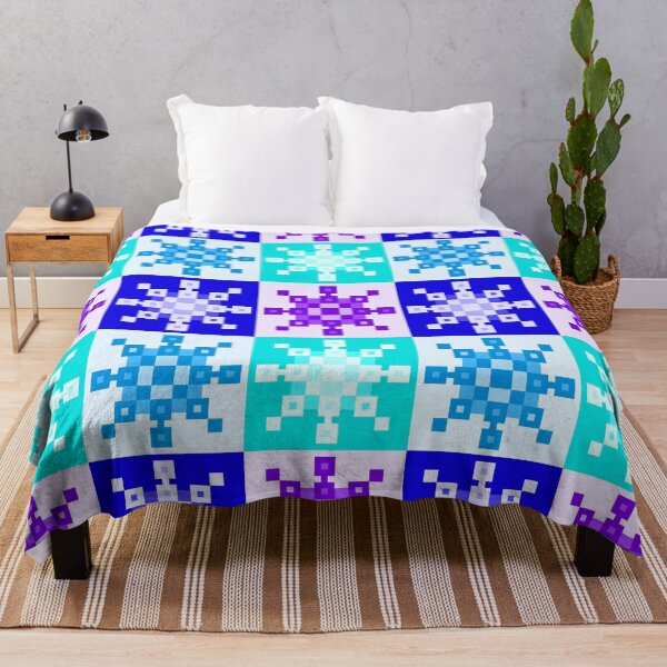 Item preview, Cool Colors Pixel Snowflakes designed and sold by rin3d .
