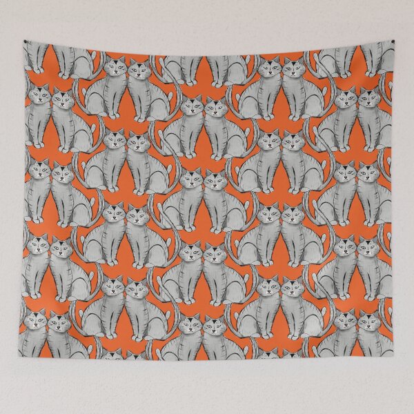 Item preview, Grey Cat on Orange designed and sold by susycosta.