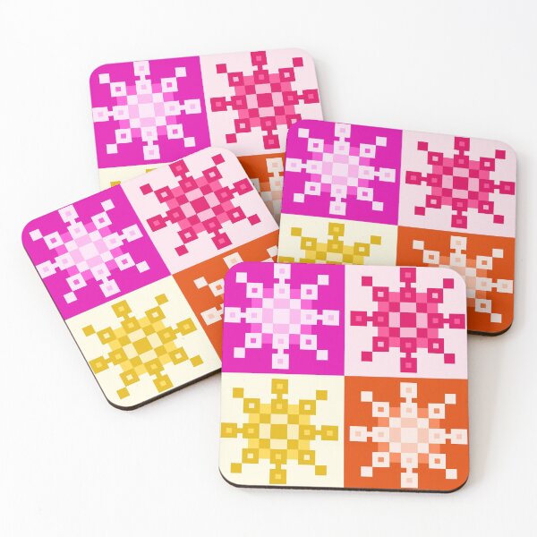 Item preview, Warm Colors Pixel Snowflakes designed and sold by rin3d .