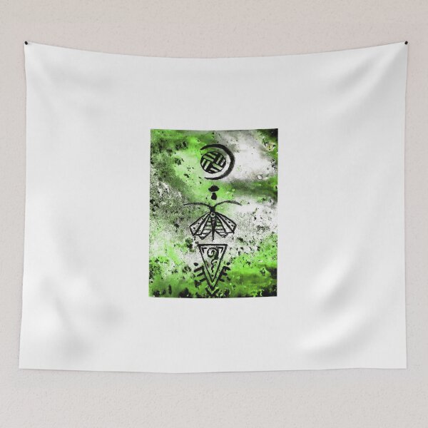 Item preview, Mystical mushroom Moon Moth green designed and sold by Demonmushroom.