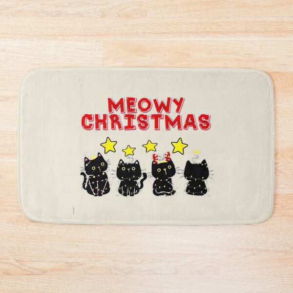 Item preview, MEOWY CHRISTMAS - Cats with Fairy Lights Design designed and sold by RaglanRose.