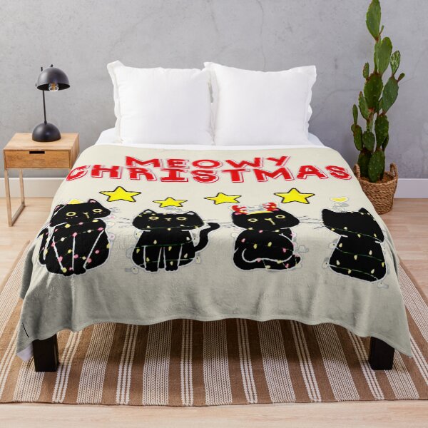 Item preview, MEOWY CHRISTMAS - Cats with Fairy Lights Design designed and sold by RaglanRose.