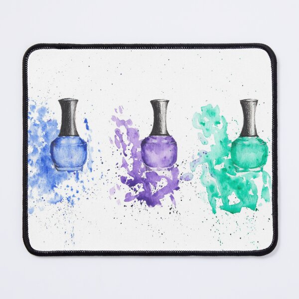 Item preview, Watercolor Nail Polish Painting, Blue Purple and Green Nail Polish designed and sold by PrettyLittlePic.