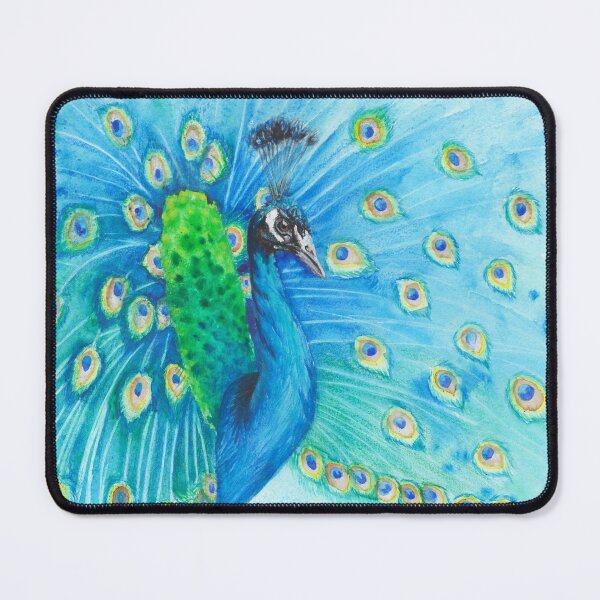 Item preview, Peacock in Watercolor, A Blue and Green Watercolor Peacock Painting designed and sold by PrettyLittlePic.