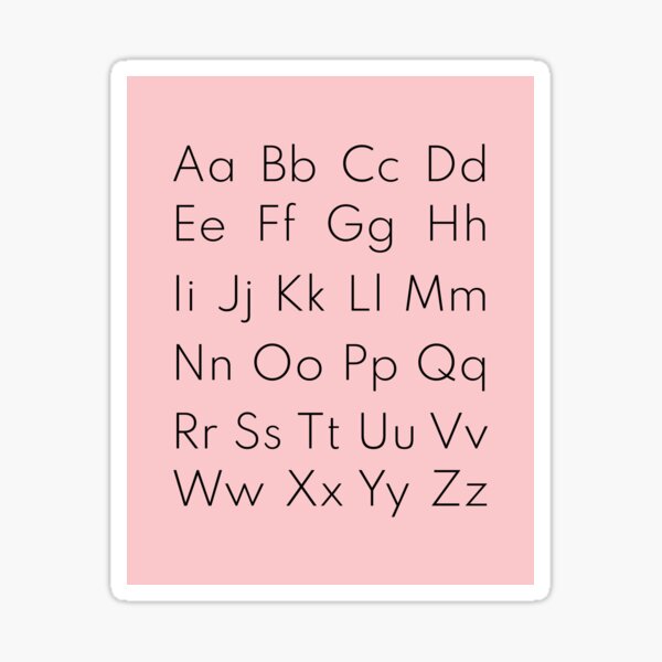 Item preview, ABC Alphabet Letters Wall Art For Kids Room, Playroom, Classroom - Pastel Pink Educational Wall Art designed and sold by thelustrous.