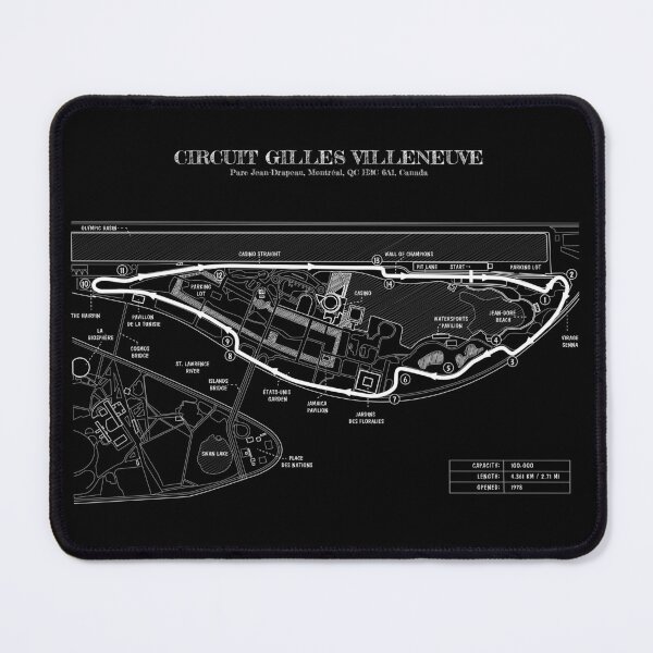 Item preview, Circuit Gilles Villeneuve (White Stencil-No Background) designed and sold by BGALAXY.