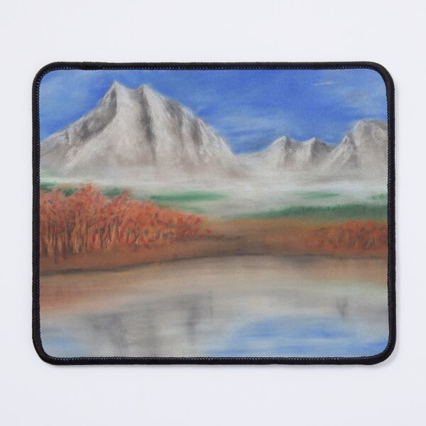 Item preview, Foggy Morning Blue Mountain Lake with Autumn Bathed Trees and Clear Blue Lake designed and sold by PrettyLittlePic.