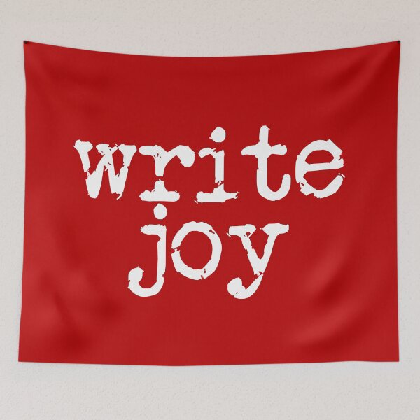 Item preview, write joy white on red vertical designed and sold by TeaRoseWriter.