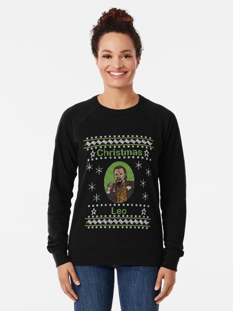 Christmas Leo Ugly Sweater Lightweight Sweatshirt