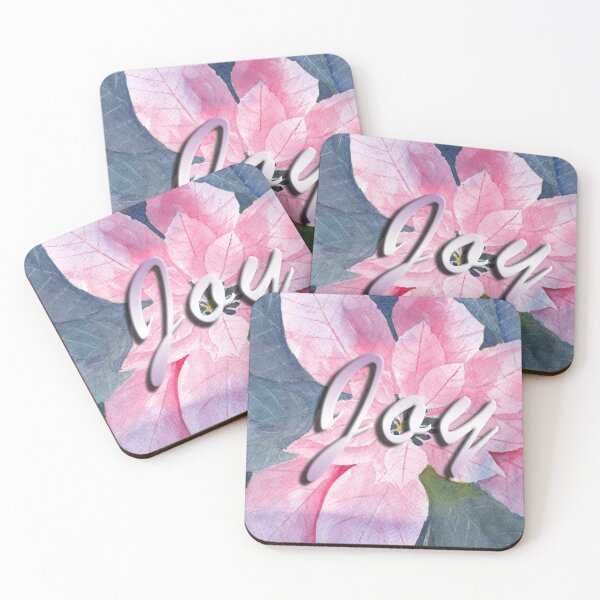 Item preview, Poinsettia Watercolor with Joy Message designed and sold by The Elderberry Blossom.