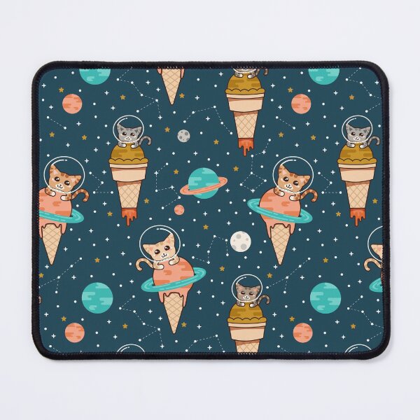 Item preview, Cats Floating on Ice Cream in Space designed and sold by latheandquill.