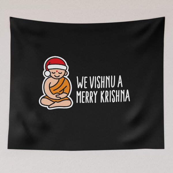 Item preview, Funny Christmas puns We Vishnu a Merry Krishna Hindu Yoga designed and sold by LaundryFactory.