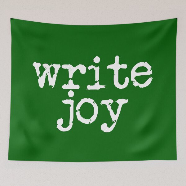 Item preview, write joy white on green vertical designed and sold by TeaRoseWriter.