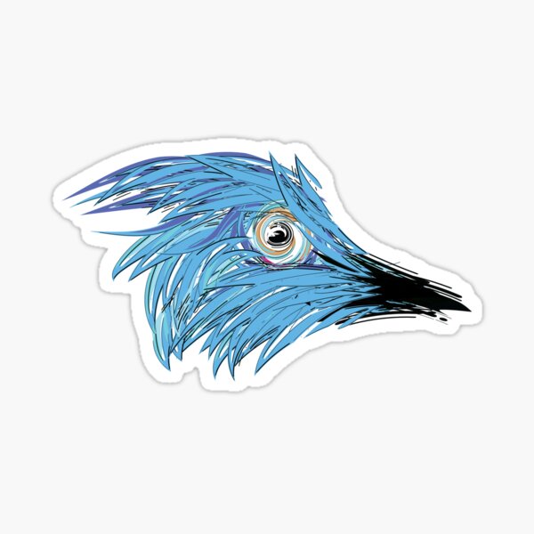 Blue Bird Head Sticker