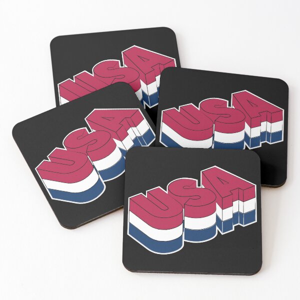 Item preview, USA 3D Text in Flag Colors designed and sold by RaybenMedia.