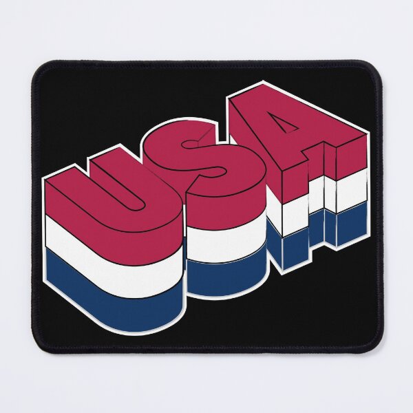 Item preview, USA 3D Text in Flag Colors designed and sold by RaybenMedia.