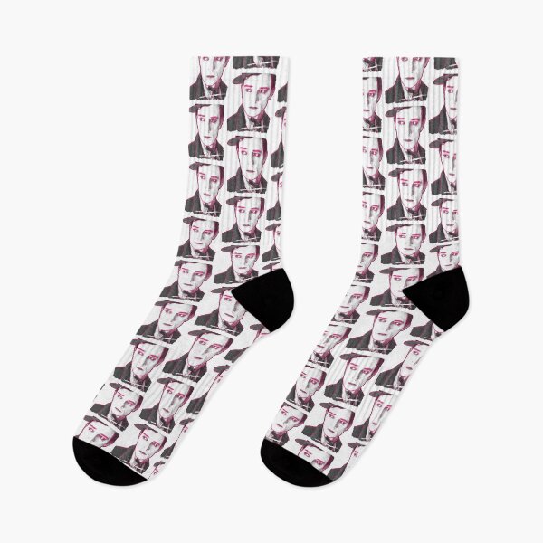 Item preview, Buster Keaton Pink Highlights Pop Art Digital Painting, Single and Repeating Pattern designed and sold by Nicolette Olivier.