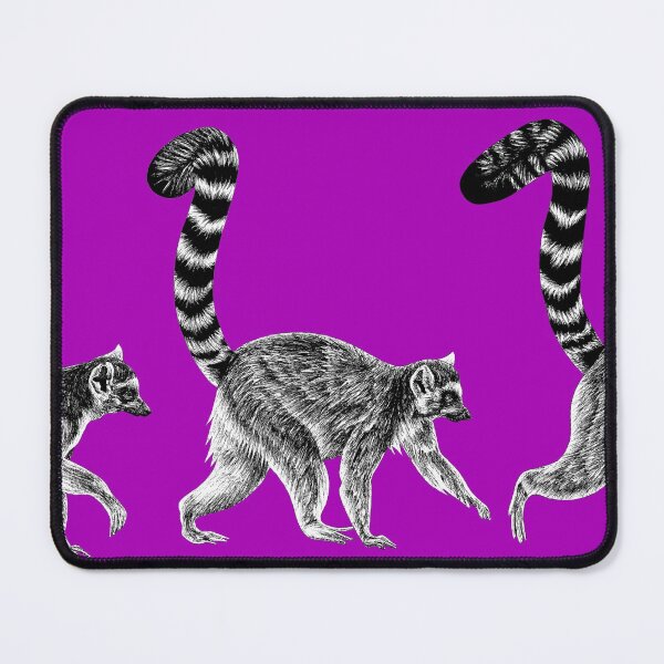Item preview, Three walking ring-tailed lemur monkeys pink designed and sold by LorenDowding.