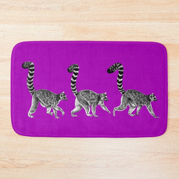Item preview, Three walking ring-tailed lemur monkeys pink designed and sold by LorenDowding.