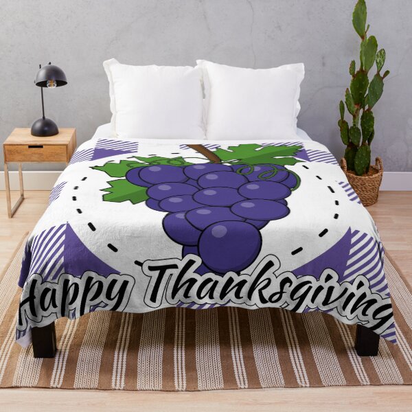 Item preview, Grape on Violet Plaid - Happy Thanksgiving designed and sold by BirdAtWork.