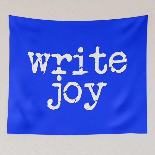 Item preview, write joy white on blue vertical designed and sold by TeaRoseWriter.
