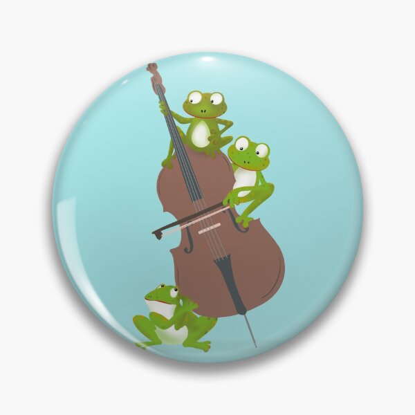Item preview, Three funny frogs playing the double bass designed and sold by NattyDesigns.