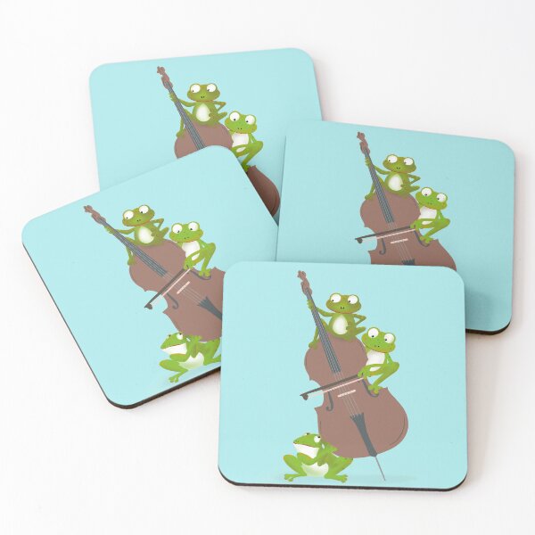 Item preview, Three funny frogs playing the double bass designed and sold by NattyDesigns.