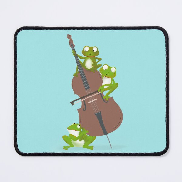 Item preview, Three funny frogs playing the double bass designed and sold by NattyDesigns.