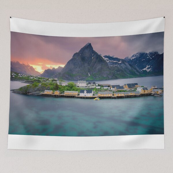 Item preview, Sakrisøy_Rorbuer_Lofoten_Norway_Midnight_Sun designed and sold by KeiserOne.