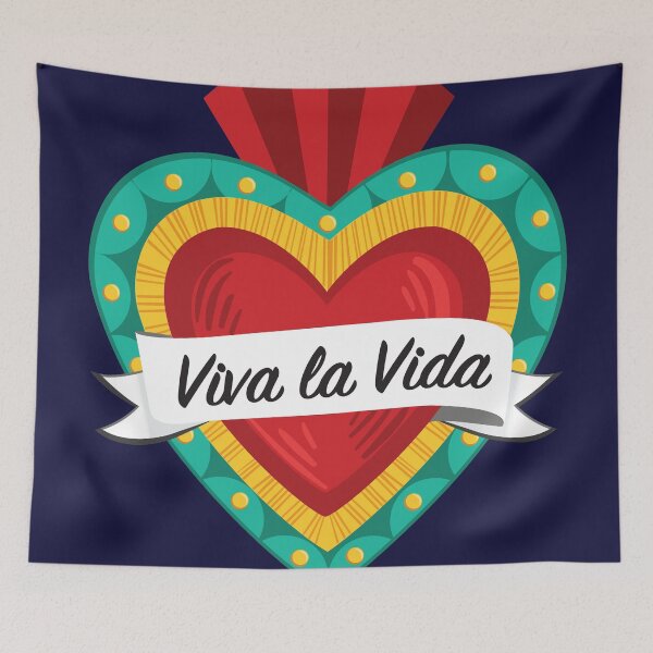 Item preview, Mexican Sacred Heart III / "Viva la Vida" Frida Kahlo's Quote in Spanish by Akbaly designed and sold by Akbaly.