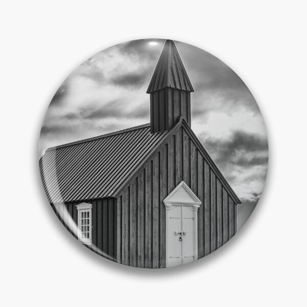 Item preview, The black church of Budir, Iceland bw designed and sold by Lyl Dil Creations.