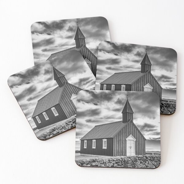 Item preview, The black church of Budir, Iceland bw designed and sold by Lyl Dil Creations.