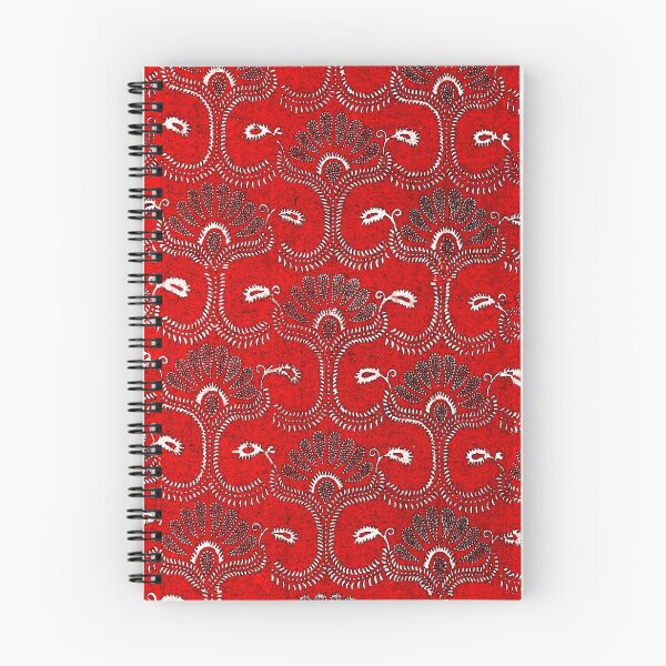Item preview, Stylized Leaves in Red Black White Alsace French Floral Pattern designed and sold by BulganLumini.